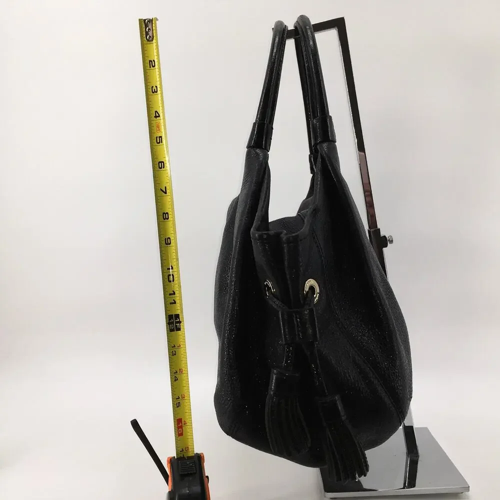 Kate Spade New York Berkshire Road Stevie Black Leather Hobo Satchel Purse Bag